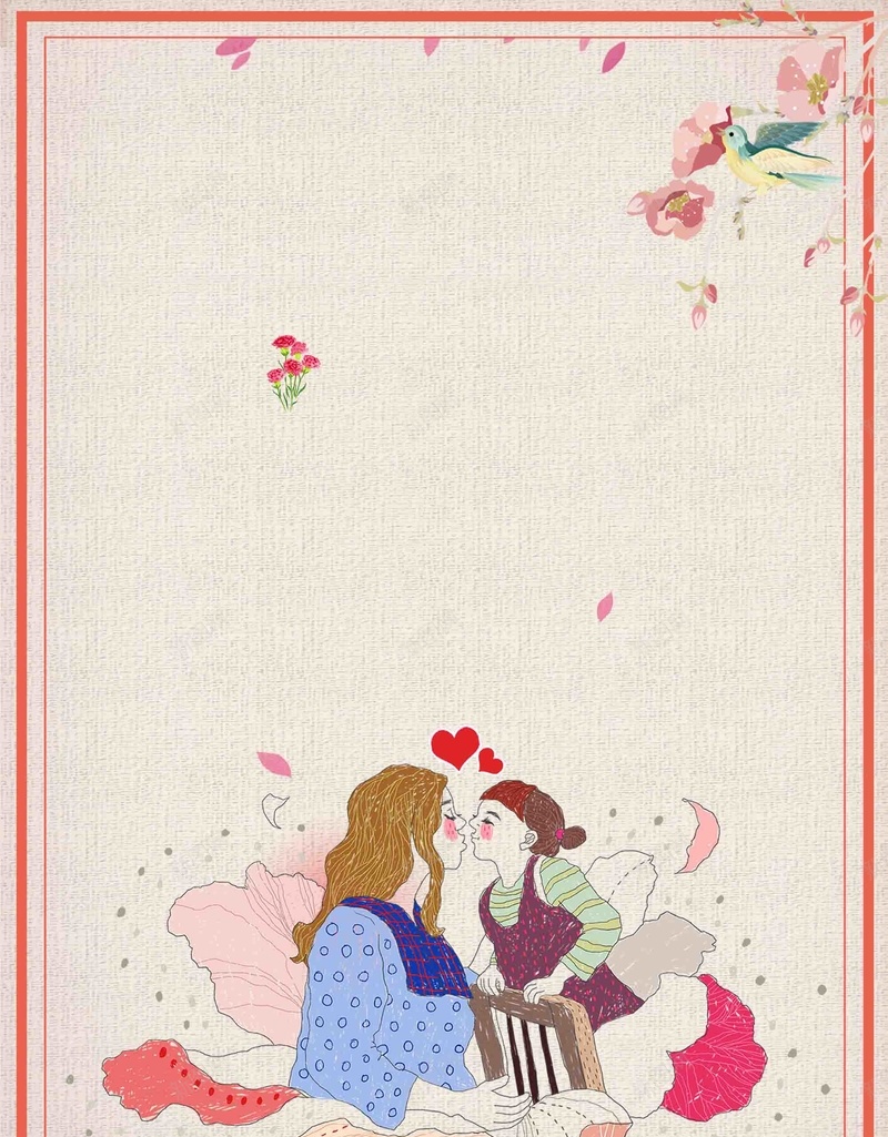 感恩母亲节创意复古手绘小清新海报背景模板psd设计背景_88icon https://88icon.com 母亲节 创意 复古 感恩 手绘 小清新 海报 背景模板 节日 活动 宣传