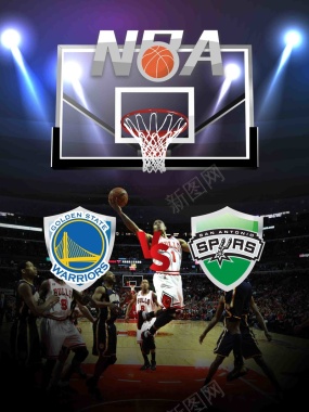 酷炫NBA篮球比赛宣传海报背景模板背景