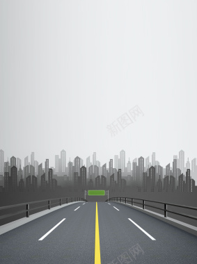 城市道路摄影平面广告背景