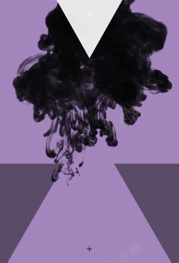 香水紫色黑色墨水晕染妖艳广告背景背景