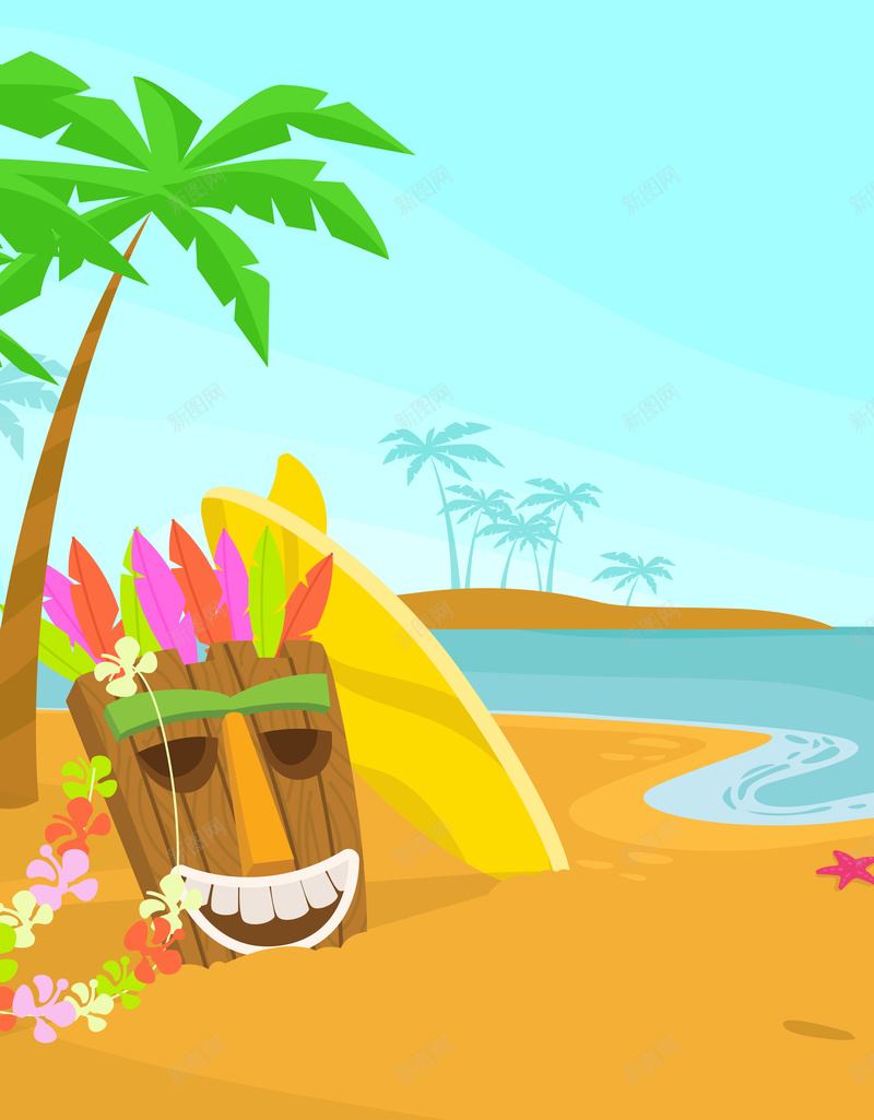 卡通夏威夷夏季清凉暑期出游海报背景素材eps设计背景_88icon https://88icon.com 卡通 夏季 度假 扁平 暑假 夏威夷群岛 清凉 暑期 出游 海报 背景 素材