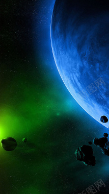 蓝色科技宇宙星球H5背景背景