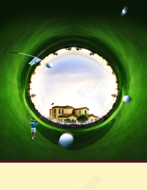 圆形高尔夫球场海报背景