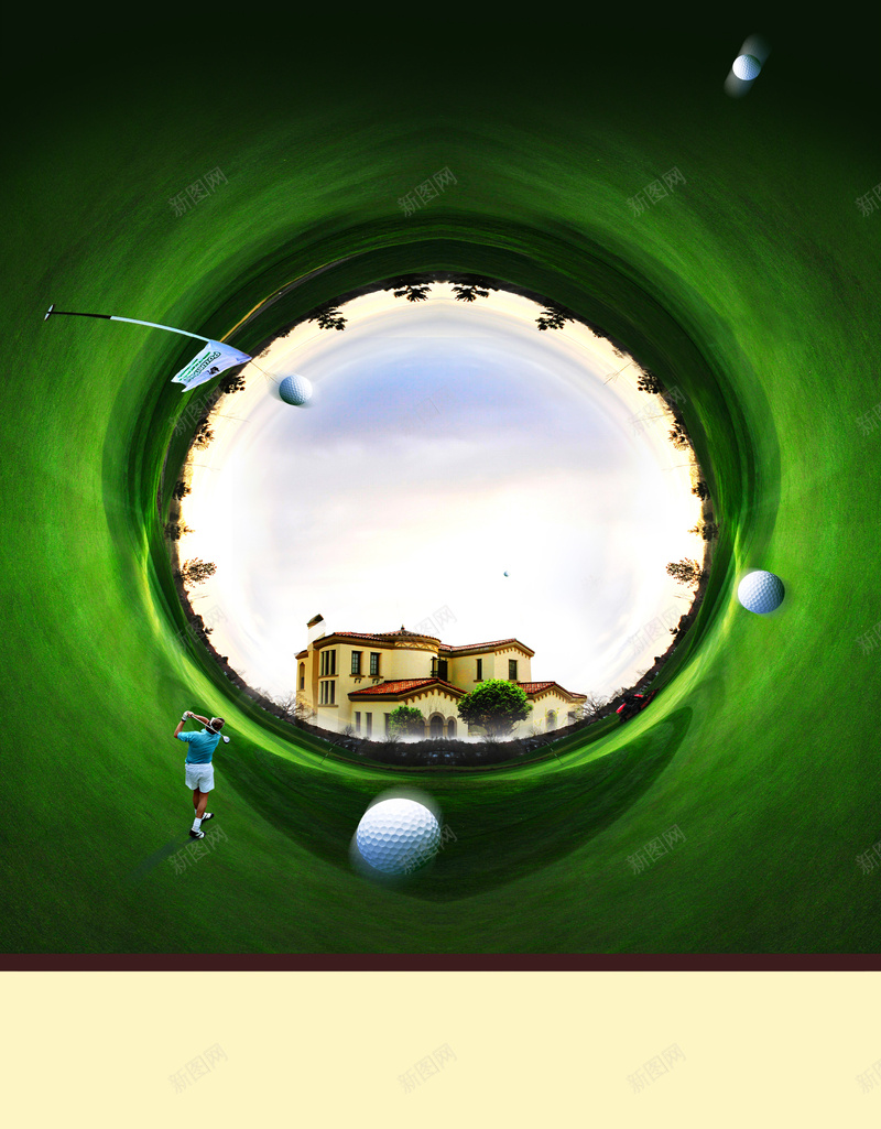 圆形高尔夫球场海报psd设计背景_88icon https://88icon.com 高尔夫球场 房地产 几何 创意 商务 科技 科幻
