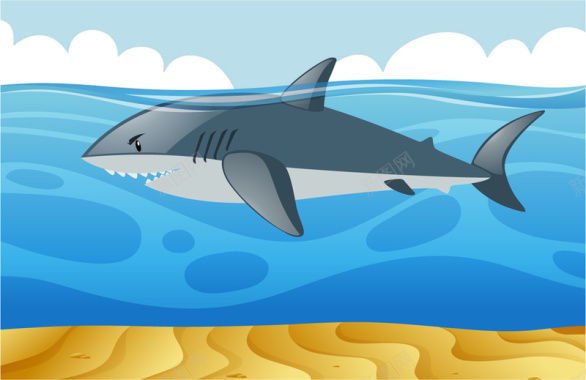 海中鲨鱼背景设计背景