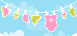 婴儿衣架婴儿衣服架卡通背景高清图片