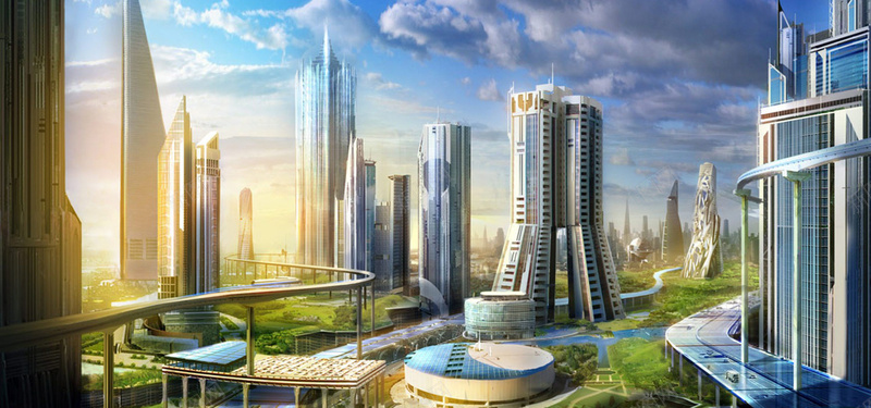 未来城市背景背景