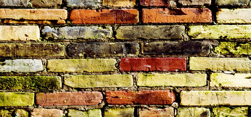 彩色复古砖墙海报背景背景