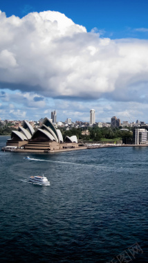 蓝天海面悉尼旅游H5背景背景