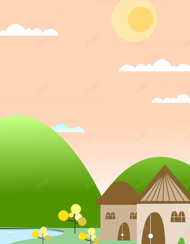 卡通扁平乡村风景旅游广告设计jpg设计背景_88icon https://88icon.com 乡村 卡通 扁平 自然 风景 风光 建筑 房屋 旅游宣传 广告设计
