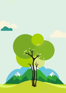 绿色植树节背景素材背景