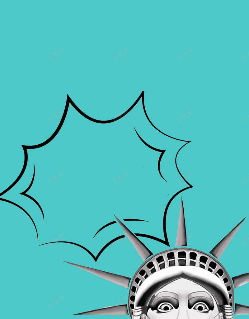 简约有趣卡通自由女神H5背景图jpg设计背景_88icon https://88icon.com 自由女神 卡通 有趣 简约 蓝色 惊呆 电商 狂欢