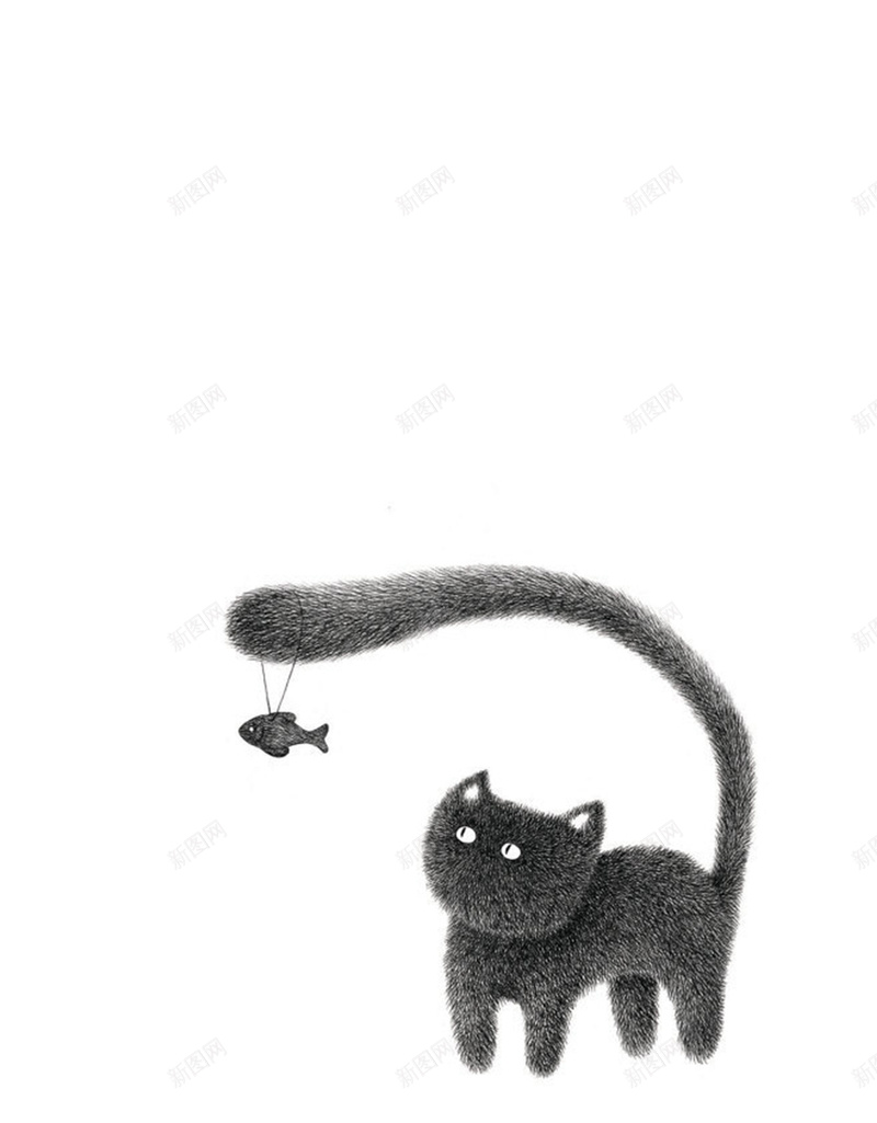 猫鱼素描小清新插画手绘jpg设计背景_88icon https://88icon.com 猫 鱼 素描 小清新 插画 手绘 h5背景 画手