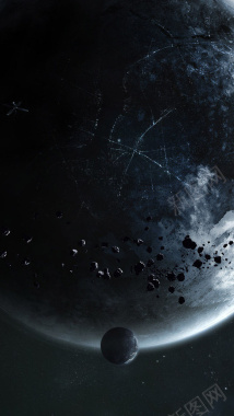 星球陨石宇宙科幻H5背景图背景