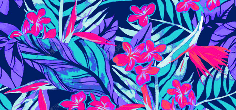 蓝色鲜艳花朵背景图背景