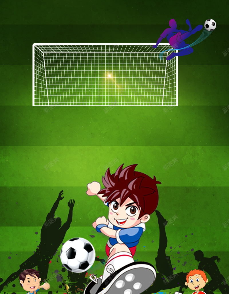蓝色卡通手绘足球特训营招生psd设计背景_88icon https://88icon.com 蓝色 卡通 手绘 足球 特训营 招生 射门 足球小子