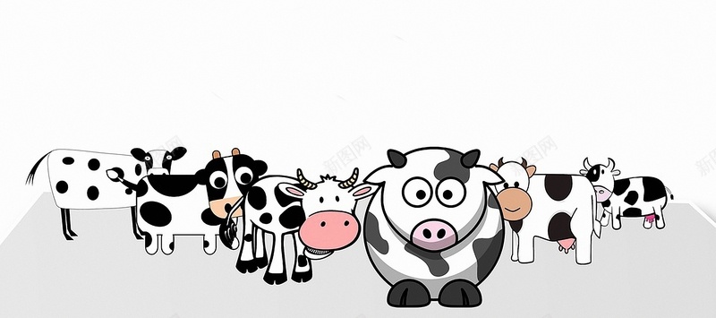 卡通手绘奶牛背景背景