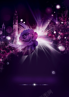 时尚紫色花卉背景背景