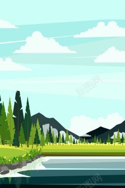 简约森林植树公益环保背景图背景