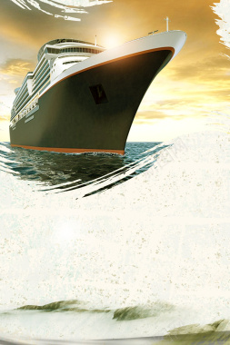 帆船大气晚霞意境企业文化海报背景素材背景