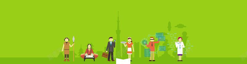从古至今的人背景图jpg设计背景_88icon https://88icon.com 海报banner 医生 精英 绿色 塔 古人 卡通 童趣 手绘