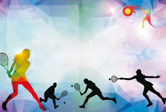 网球运动海报背景背景