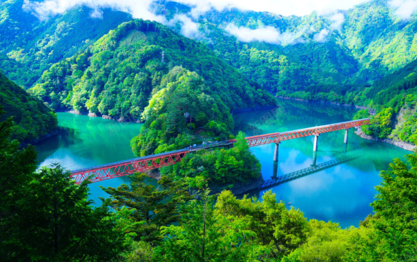 日本铁道桥梁风景背景
