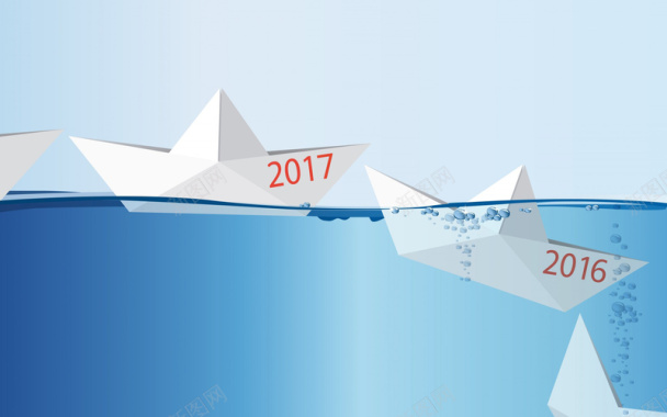 2017卡通水里纸船背景模板背景
