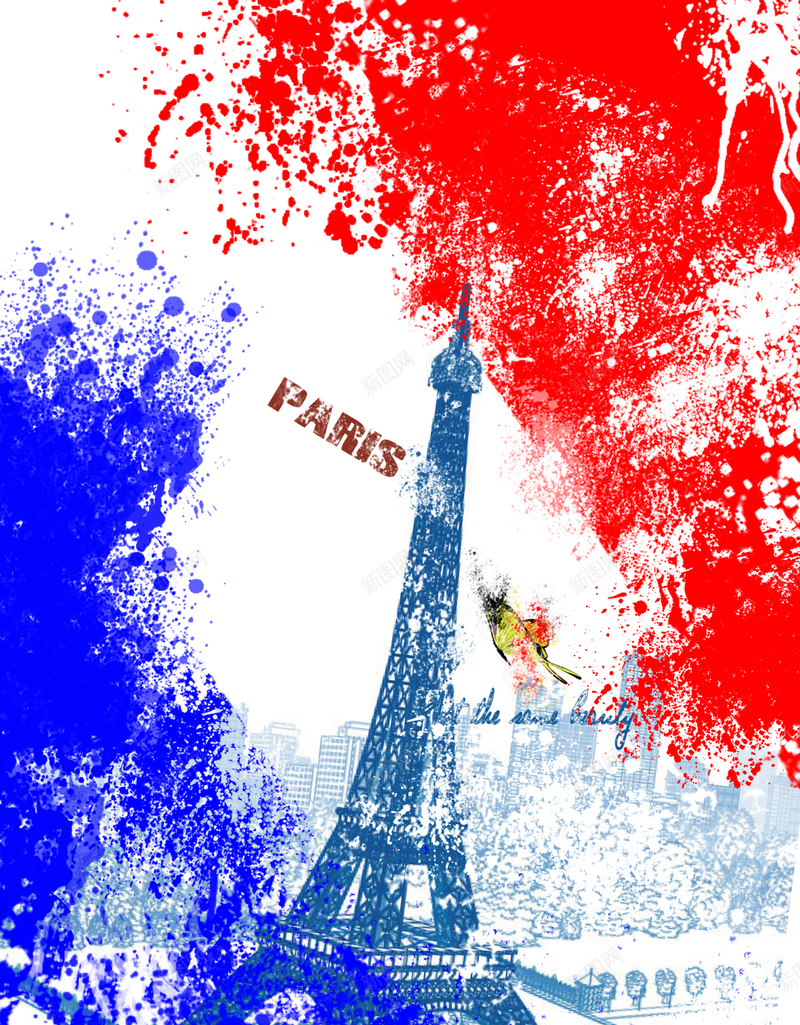 法国巴黎铁塔背景模板jpg设计背景_88icon https://88icon.com 法国 巴黎铁塔 海报 手绘 扁平 卡通 童趣