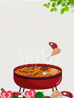 韩式烤肠美食节烧烤海报背景高清图片