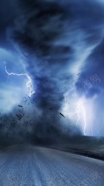 龙卷风科幻自然灾难H5背景背景