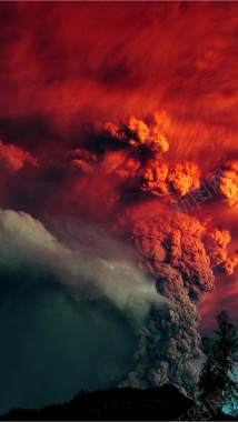 火山爆发H5素材背景背景