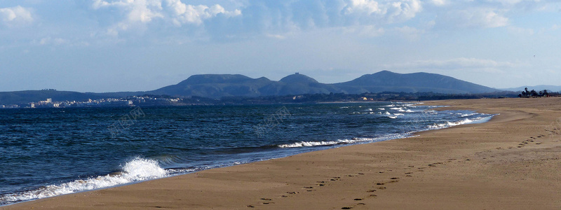 山峰大海海滩摄影背景背景