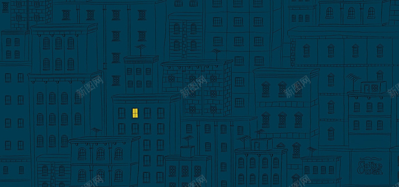 可爱手绘城市背景jpg设计背景_88icon https://88icon.com 卡通 可爱 夜晚 手绘 线条 海报banner 童趣