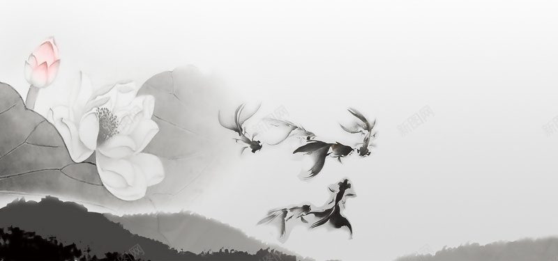 古风油墨背景图背景