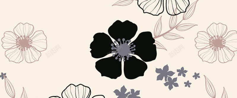 黑色花朵纹理质感图背景
