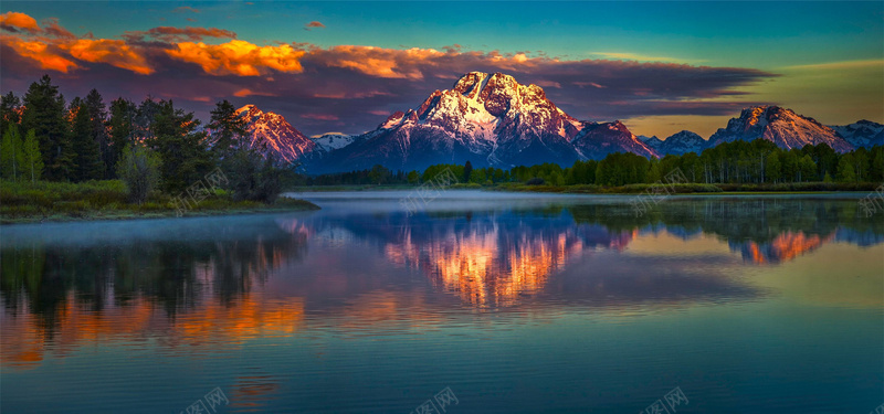 色彩斑斓更的山水画背景图背景