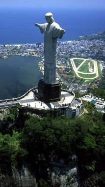 巴西城市雕塑航拍H5背景背景