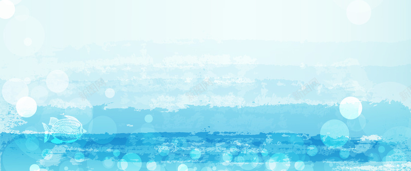 夏季大海水彩画背景jpg设计背景_88icon https://88icon.com 蓝色背景 大海 鱼 海报banner 卡通 童趣 手绘