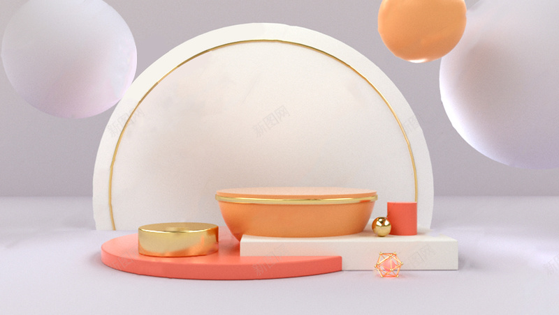 雪花秀场景图psd设计背景_88icon https://88icon.com 背景 电商 C4D 场景