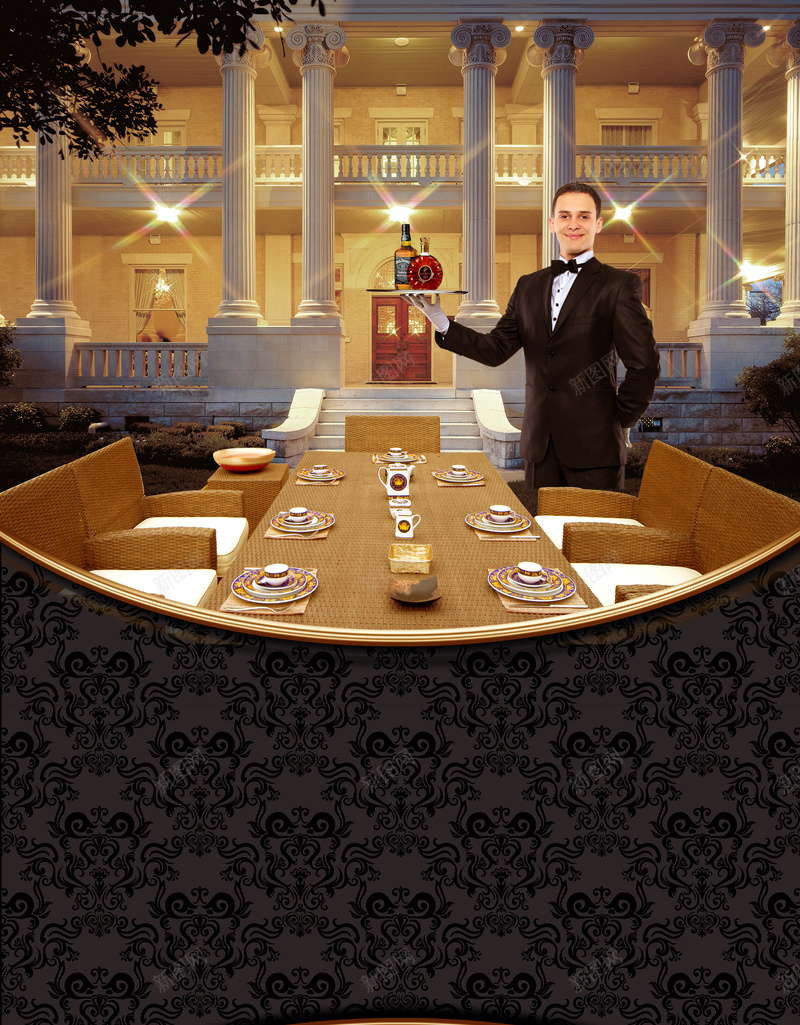 欧式地产海报背景psd设计背景_88icon https://88icon.com 大气 棕色 欧式地产海报背景