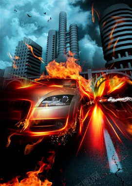 火焰汽车广告设计背景