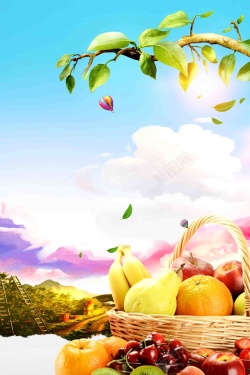 桃饮料包装鲜榨果汁夏季饮料创意果汁海报高清图片