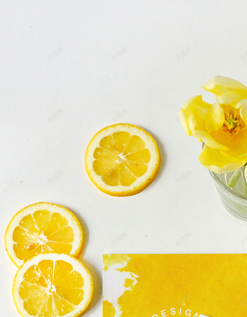 夏季黄色清新柠檬片psd设计背景_88icon https://88icon.com 夏季 柠檬 食品 饮料 黄色 简约 扁平 创意 海报 背景