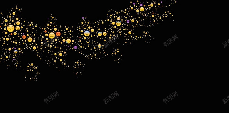 黑色背景下的表情包H5背景jpg设计背景_88icon https://88icon.com 表情包 开心 科技 黄色 黑色 H5背景 黑色背景下的表情包H5背景 科幻 商务