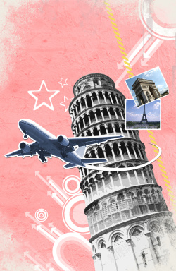 欧式飞机欧洲旅游背景素材高清图片