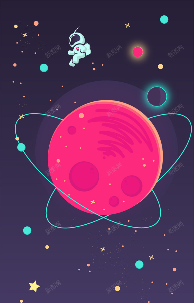 插画宇宙jpg设计背景_88icon https://88icon.com 卡通 童趣 手绘 浪漫宇宙 H5 h5