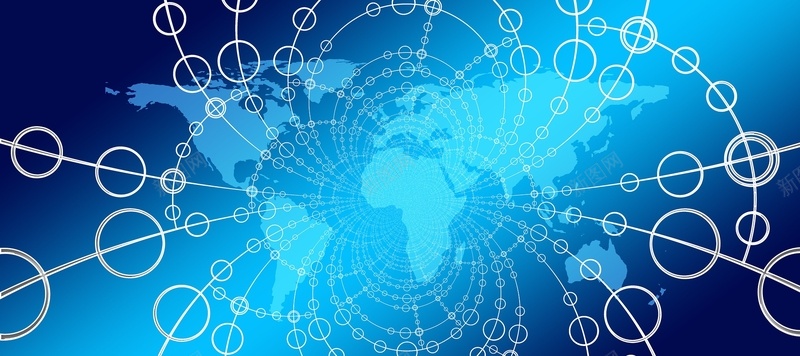 科技蓝地图互联网网络背景背景