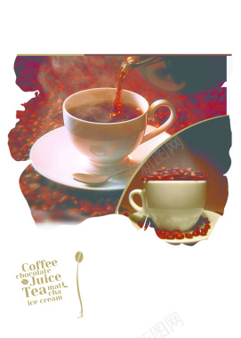 咖啡店海报咖啡甜品背景素材背景