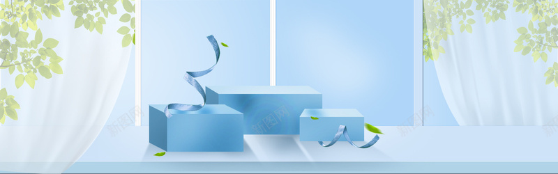 夏季清爽简约蓝色海报背景psd设计背景_88icon https://88icon.com 夏季背景 夏季海报 夏季上新 女装背景 简约背景 简约海报 飘窗背景 飘窗海报